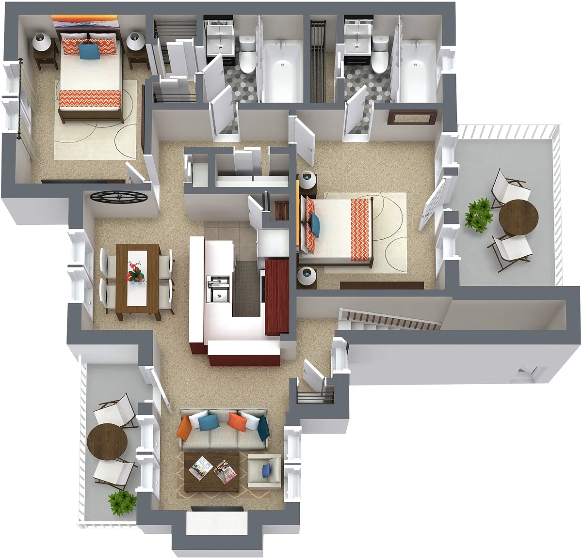 Floor plan B3 Upgraded