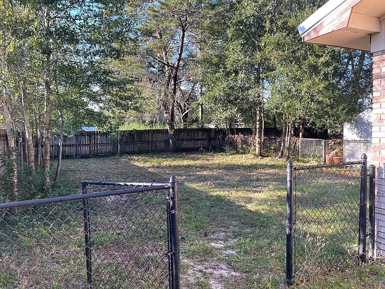 Fenced in back yard