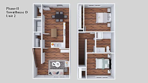 Floor plan Two Bedroom Townhome