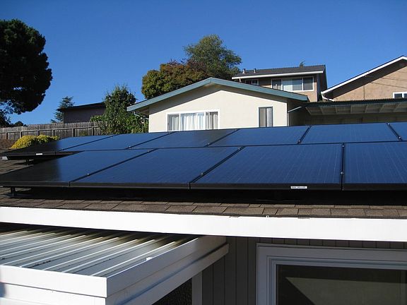 Solar panels on the roof