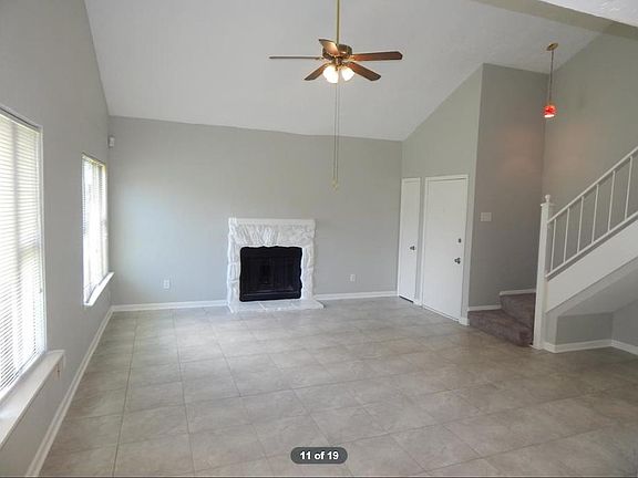 living area with fireplace