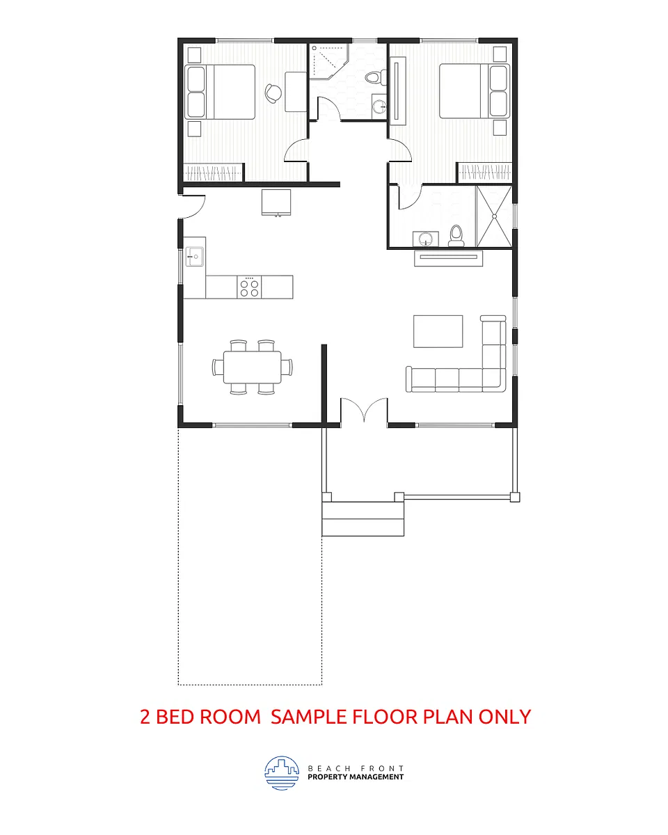 Floor plan 2 Bed 1 Bath