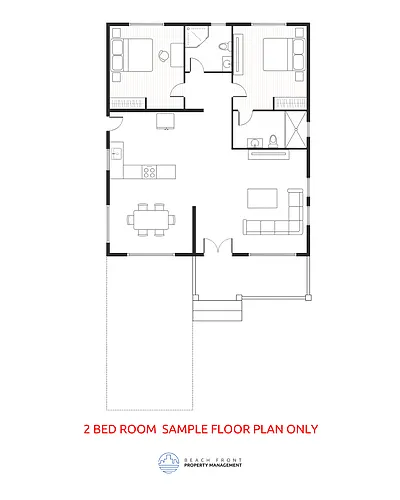 Floor plan 2 Bed 1 Bath