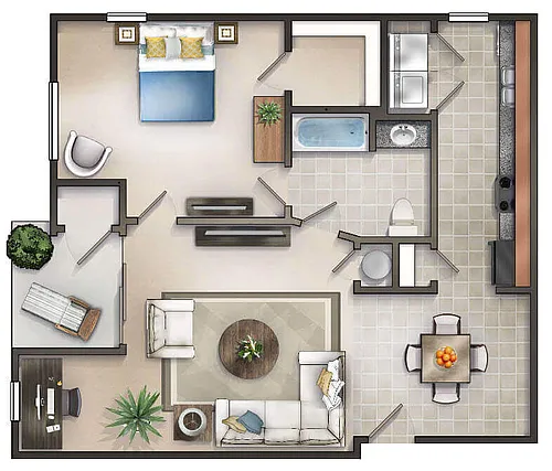 Floor plan The York with Balcony