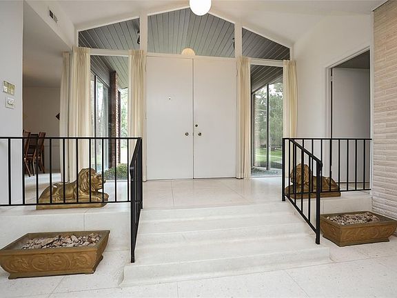 Step down from foyer to the living area.