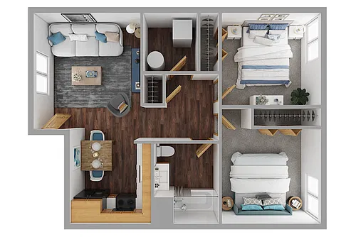 Floor plan 2x1 Bluff