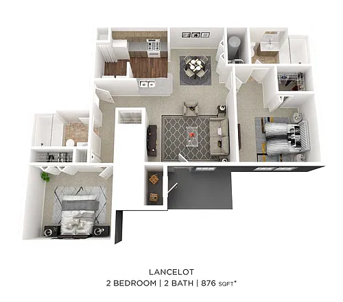 Floor plan Two Bedroom 2 Bath