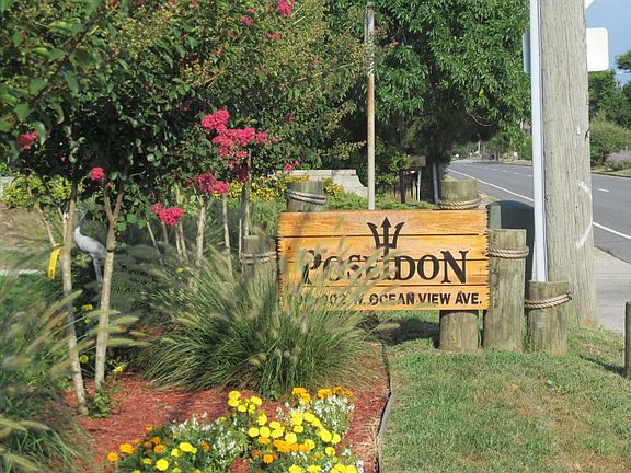 Ground mounted sign along W Ocean View Avenue