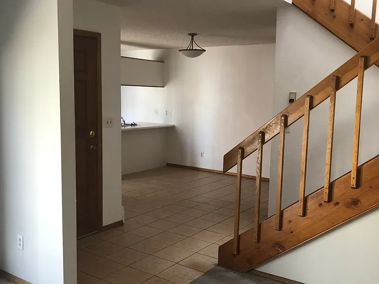 Living room looking into dining area