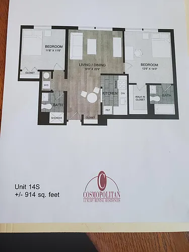 Floor plan two bedroom