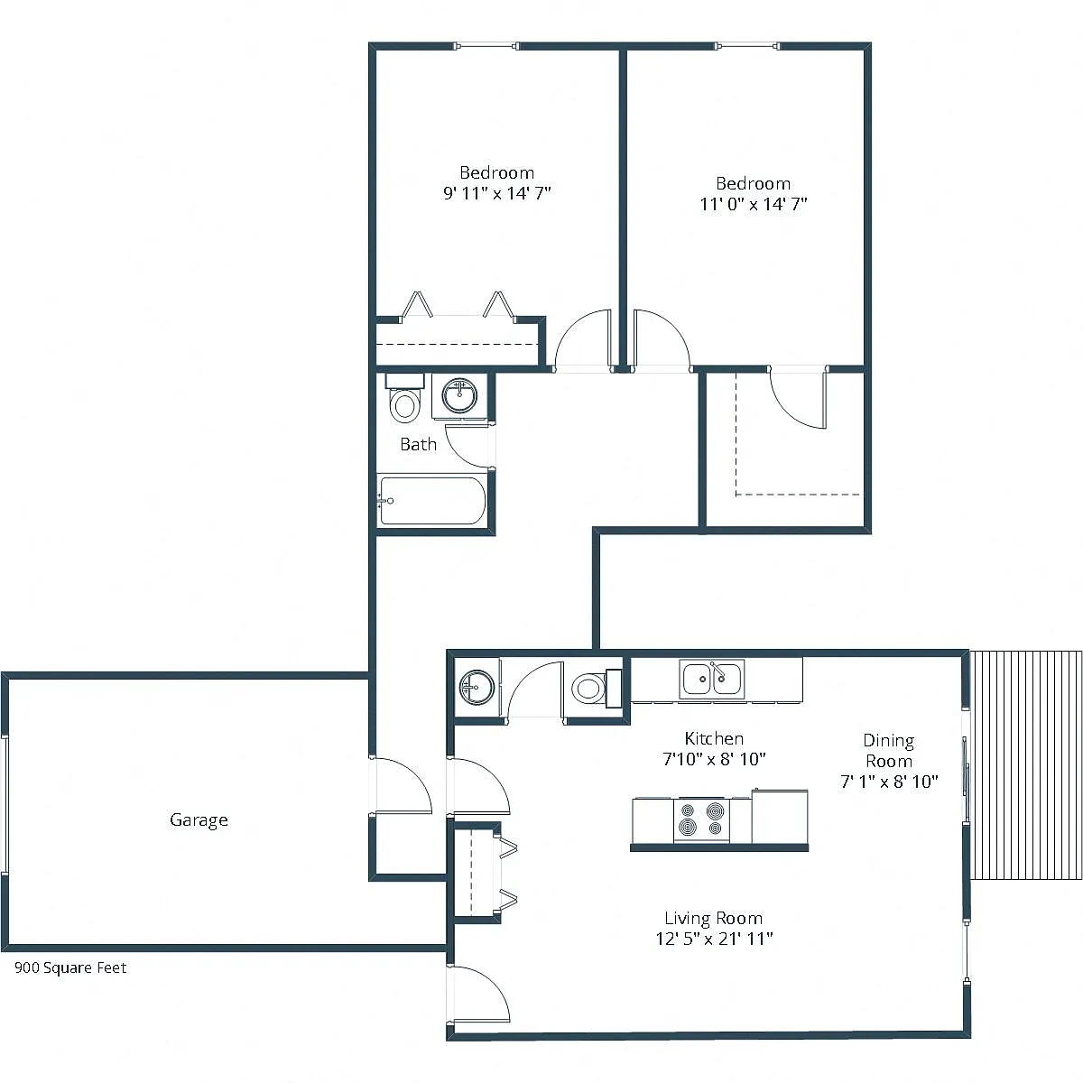 Floor plan Two Bedroom 215A