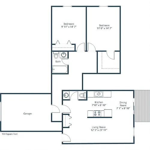 Floor plan Two Bedroom 215A