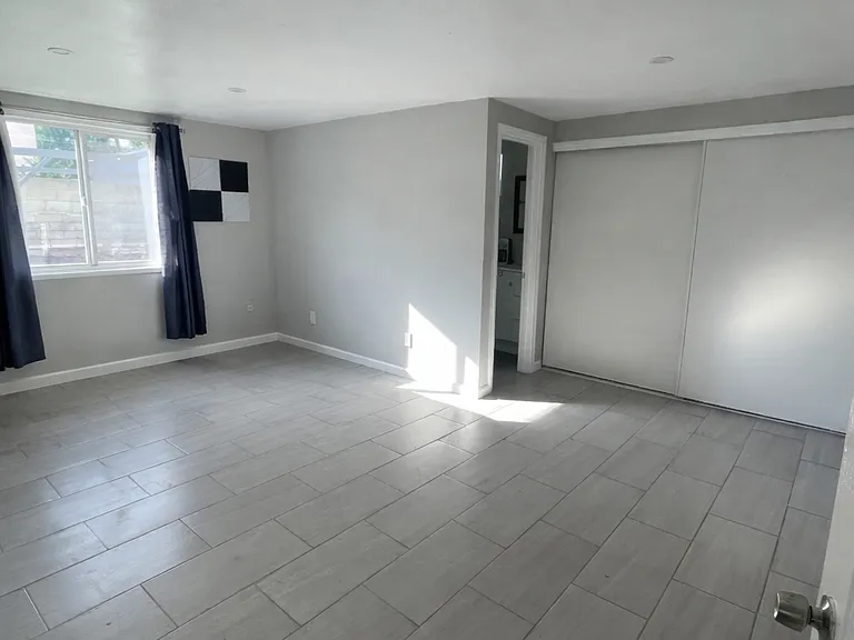 first view of them Master bedroom with full bathroom unfurnished