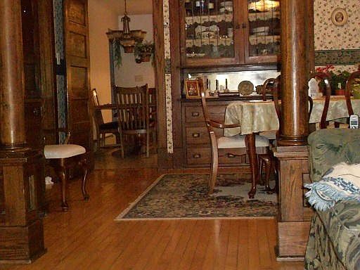 BUILT IN CHINA AND VIEW INTO KITCHEN