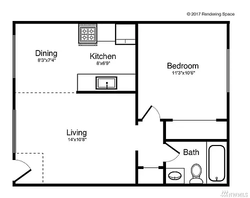 Floor plan 1 Bedroom