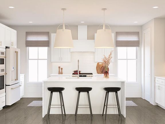 Kitchen with pendant lighting