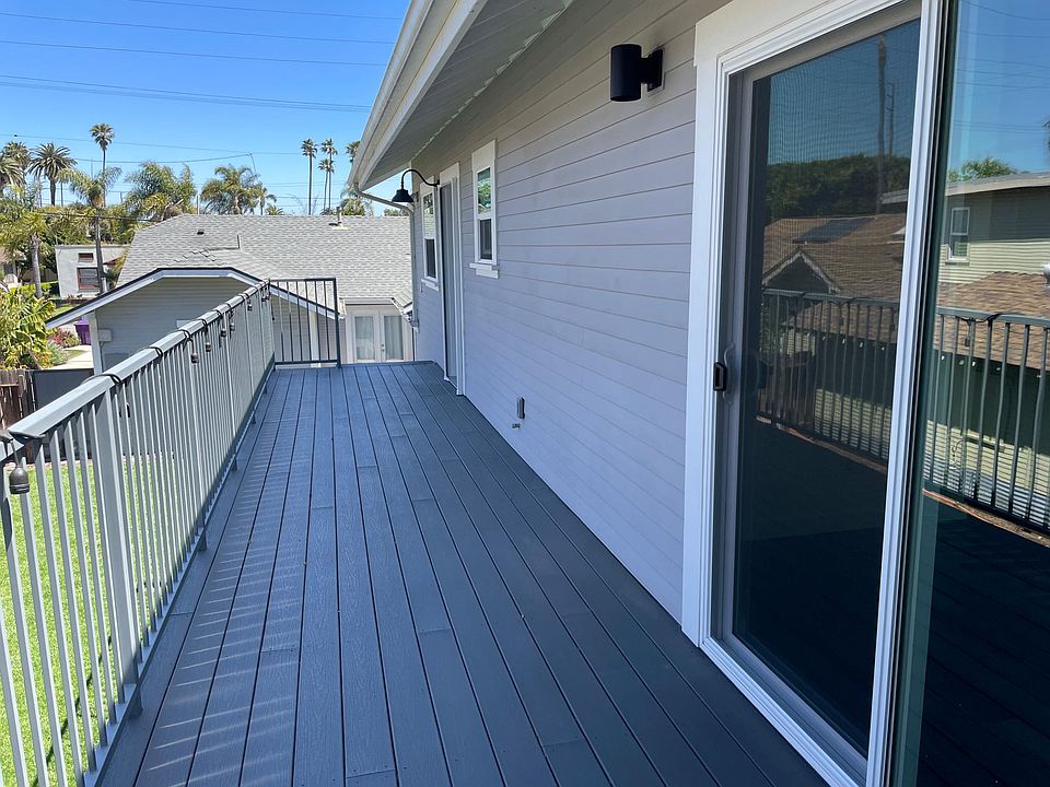 Large deck overlooking shared yard