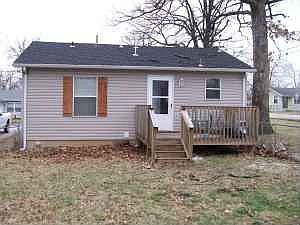 Back deck has enough room for 3 piece outdoor furniture