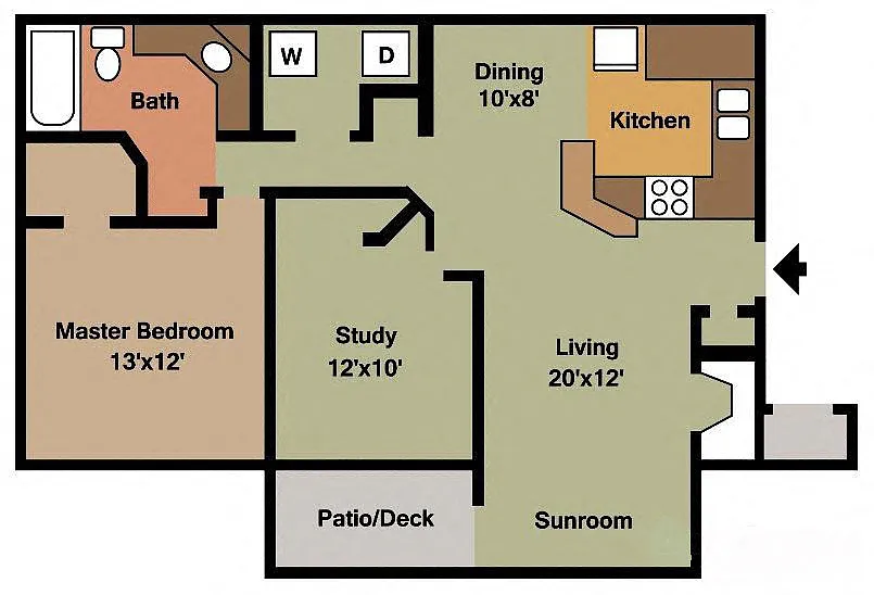 Floor plan 2 bed - 1bath