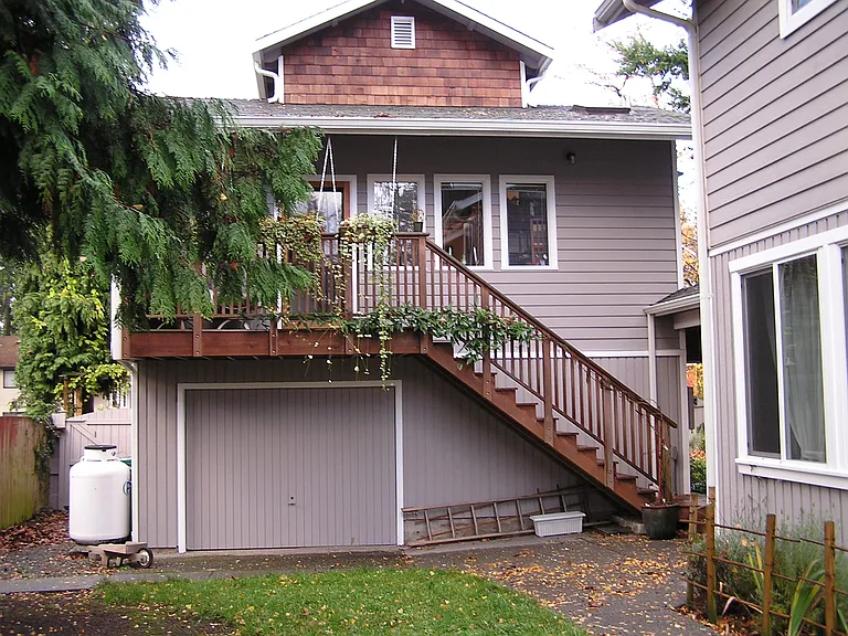 Back of private apartment over the garages