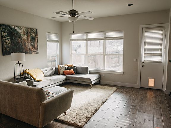 Large windows make a bright and warm living space