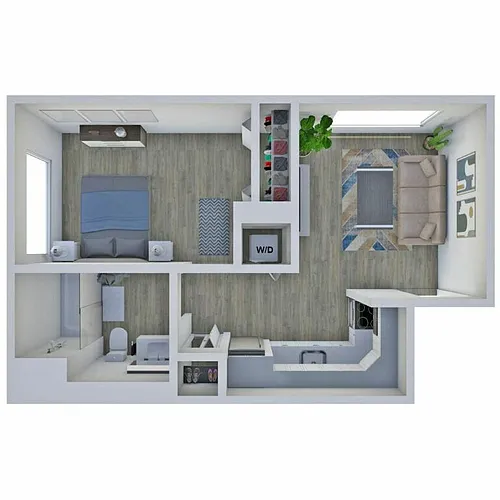 Floor plan One bedroom- The Lee