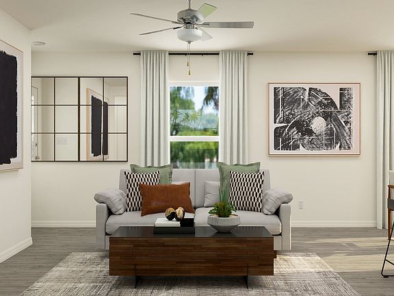 The living room is a great space to lounge after a long day.