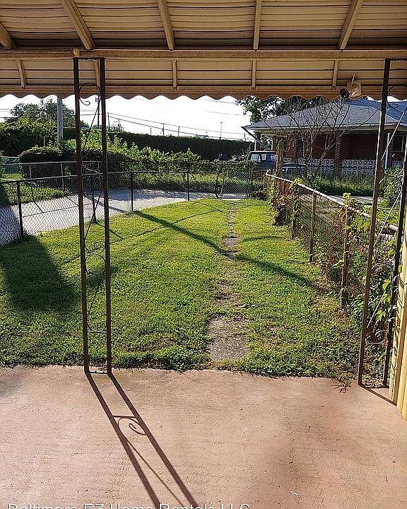 back yard and patio