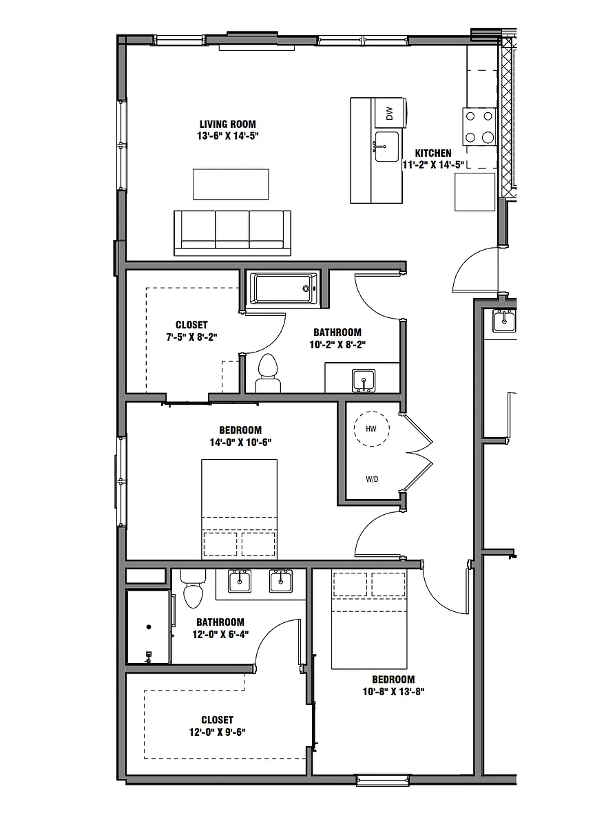 Floor plan M6 2X2