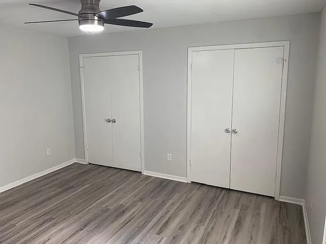 Two huge connected closets in the master bedroom