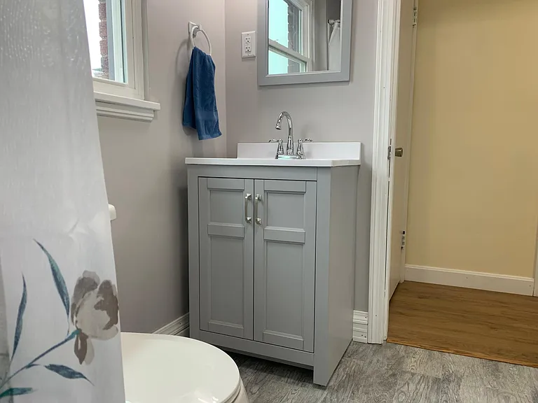 New vanity in bathroom.