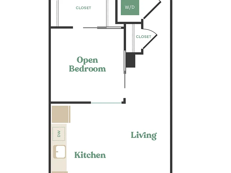 Studio, 1 Bath - Apt K Studio, 1 Bath - Apt K