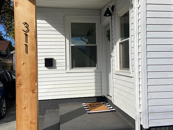 Side view of front porch.