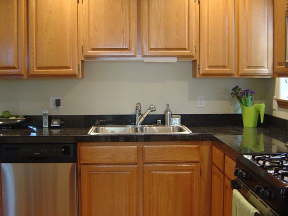 Kitchen with stainless steel appliances