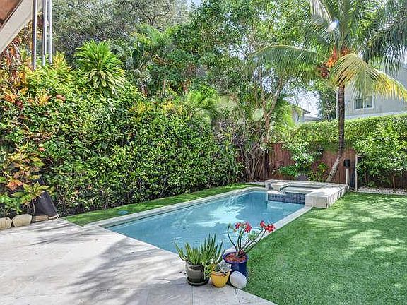 back garden and pool