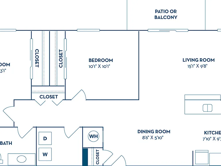 2 Bedroom | 1 Bath | 910 SF 2 Bedroom | 1 Bath | 910 SF