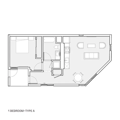 Floor plan 1 Bedroom - Type F