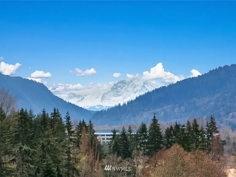 View of mountains-Tiger, Cougar, and Rainier. Lake Sammamish.