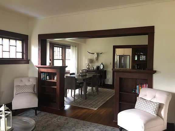 Living room and dining room