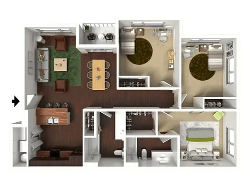 Floor plan THREE BEDROOM