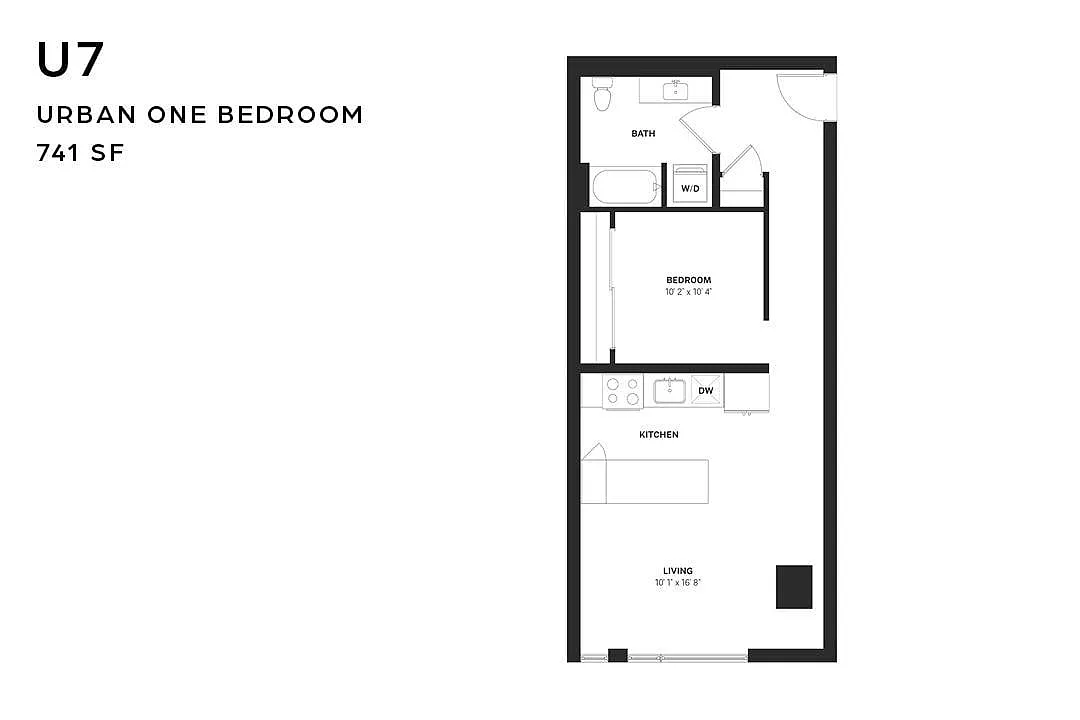 Floor plan U7 Urban One Bedroom