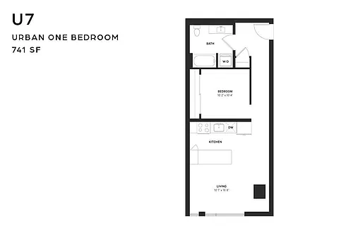 Floor plan U7 Urban One Bedroom