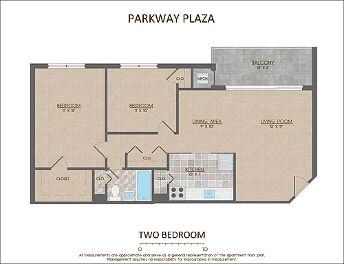 Floor plan 2BR LARGE T-LEVEL 1 WIC