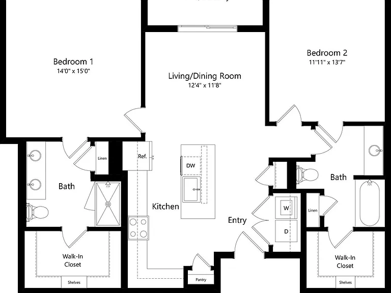 2BALT floor plan Alta Rise