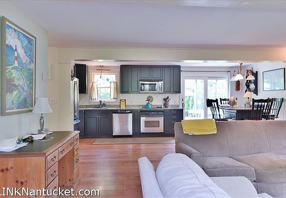Kitchen with sliders to the yard