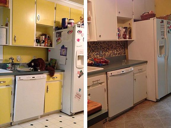 Kitchen after on right