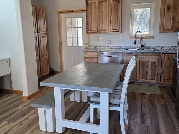 kitchen/dining area looking toward entry door