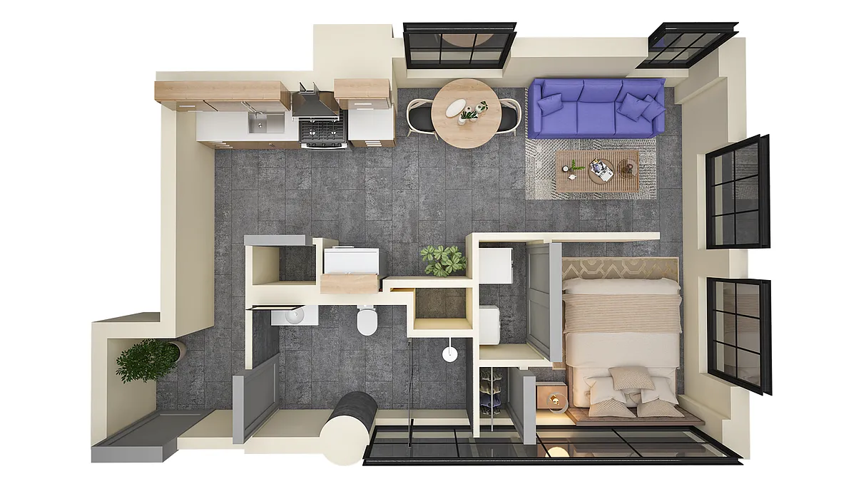 Floor plan Studio D