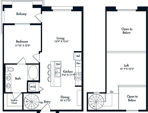 Floor plan 1 Bed- U21 Loft 942
