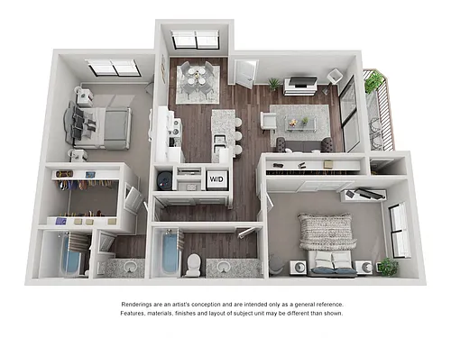 Floor plan B2: 2 Bed 2 Bath
